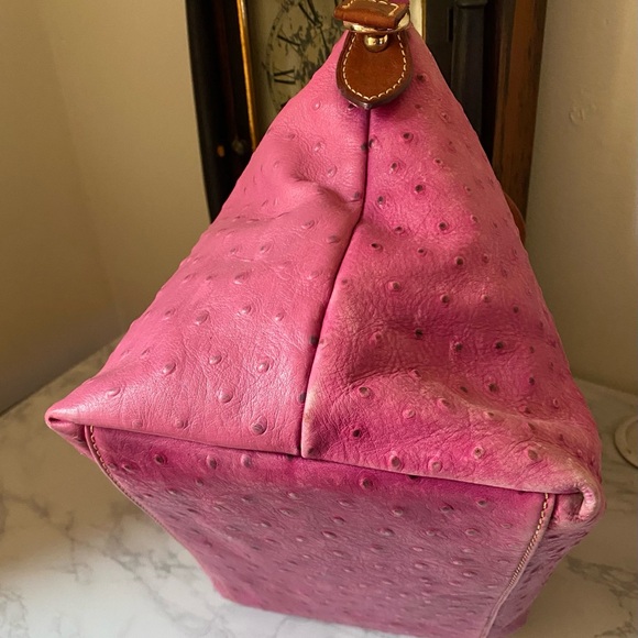 Dooney & Bourke Pink Ostrich Satchel - Picture 4 of 8